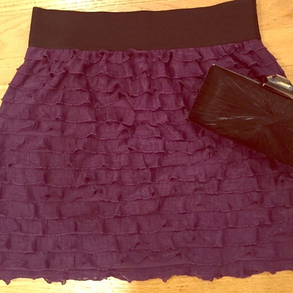 Express Dresses & Skirts - NWT purple ruffle high waisted skirt